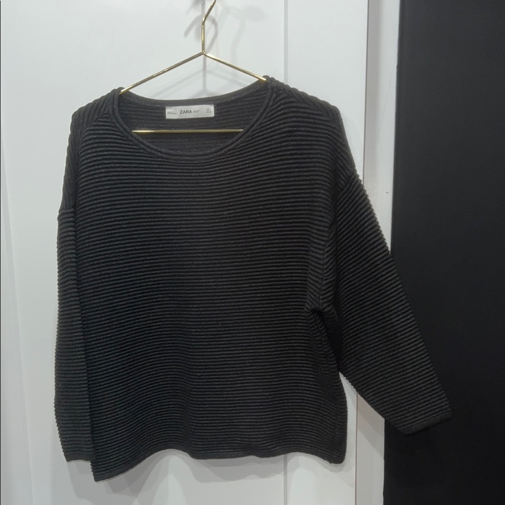 Women’s Zara heavyweight ribbed knitted sweatshirt